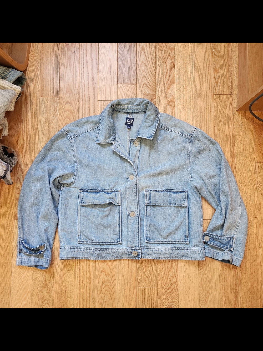 GAP Oversized Light Denim Jacket - Pale Blue